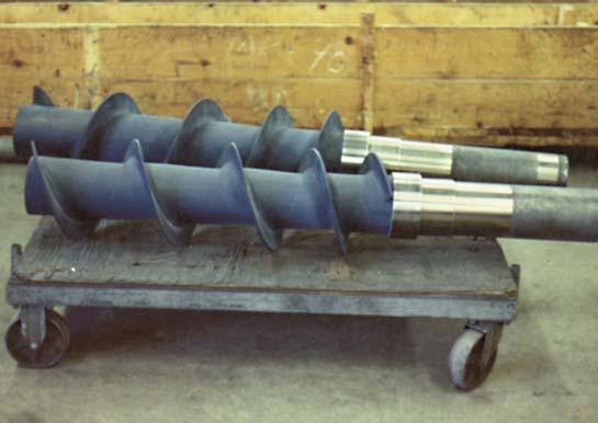 ITEM 1420_TWIN FEED SCREW RESTORATION SCREW SECTION COATED WITH SPECIAL WEAR RESISTANT CERAMIC